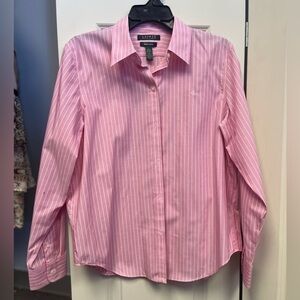 Lauren Ralph Lauren Pink Striped Dress Shirt
